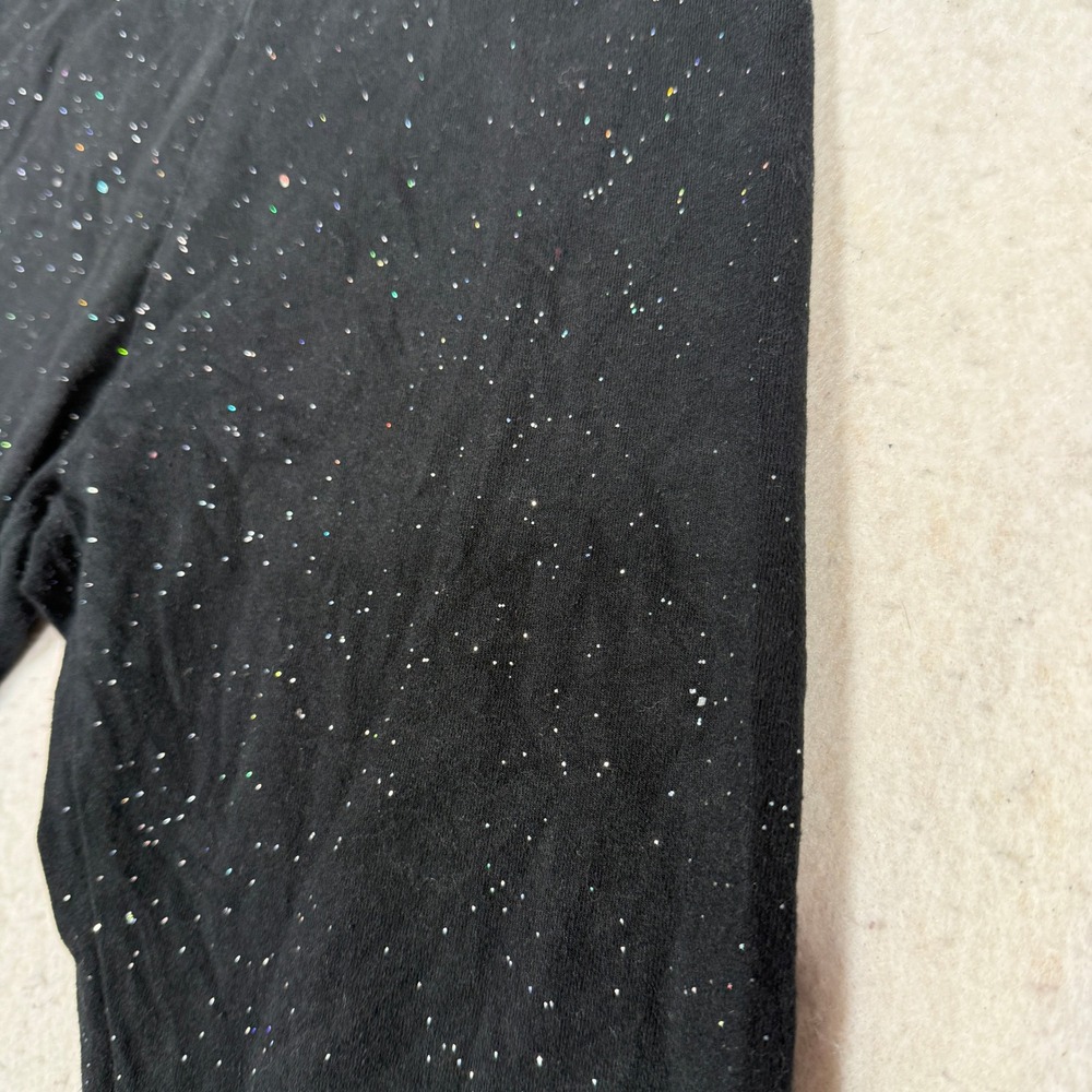 Cat & Jack Girls Black Sparkle Glitter Leggings Size L 10/12 Stretch Pants - Picture 6 of 6